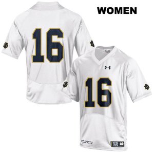 Notre Dame Fighting Irish Women's Noah Boykin #16 White Under Armour No Name Authentic Stitched College NCAA Football Jersey VWQ1399QO